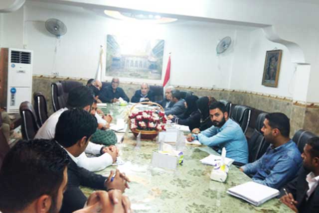 الأستاذ الدكتور لبنان الشامي مساعد رئيس الجامعة يترأس لقاء للطلبة ممثلي الصفوف الدراسية ومعاوني العمداء