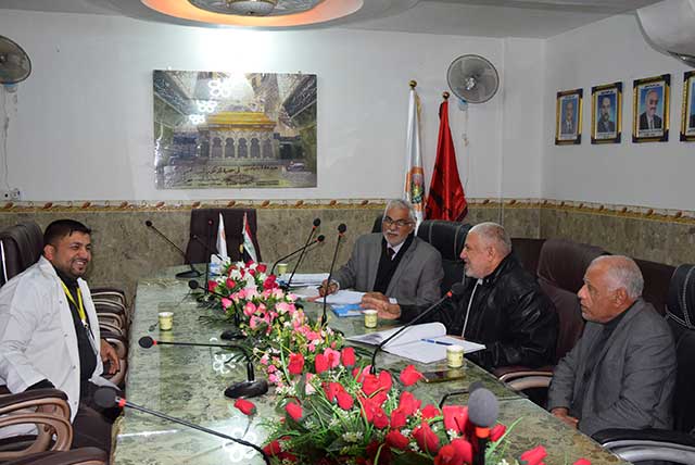 وفد من دائرة صحة كربلاء لكلية الصيدلة في جامعة اهل البيت عليهم السلام 