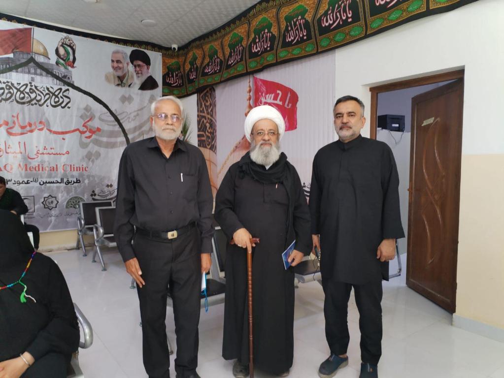 زيارة سماحة العلامة الشيخ مصطفى المصري الى المركز الطبي لجامعة اهل البيت عليهم السلام عمود 833